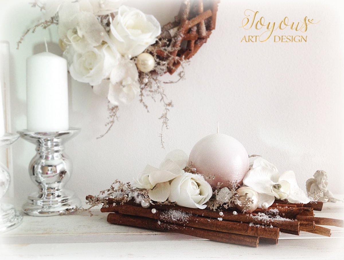 Glamour skořicový svícen se svíčkou