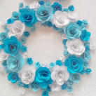 Věneček z modro-bílých květin