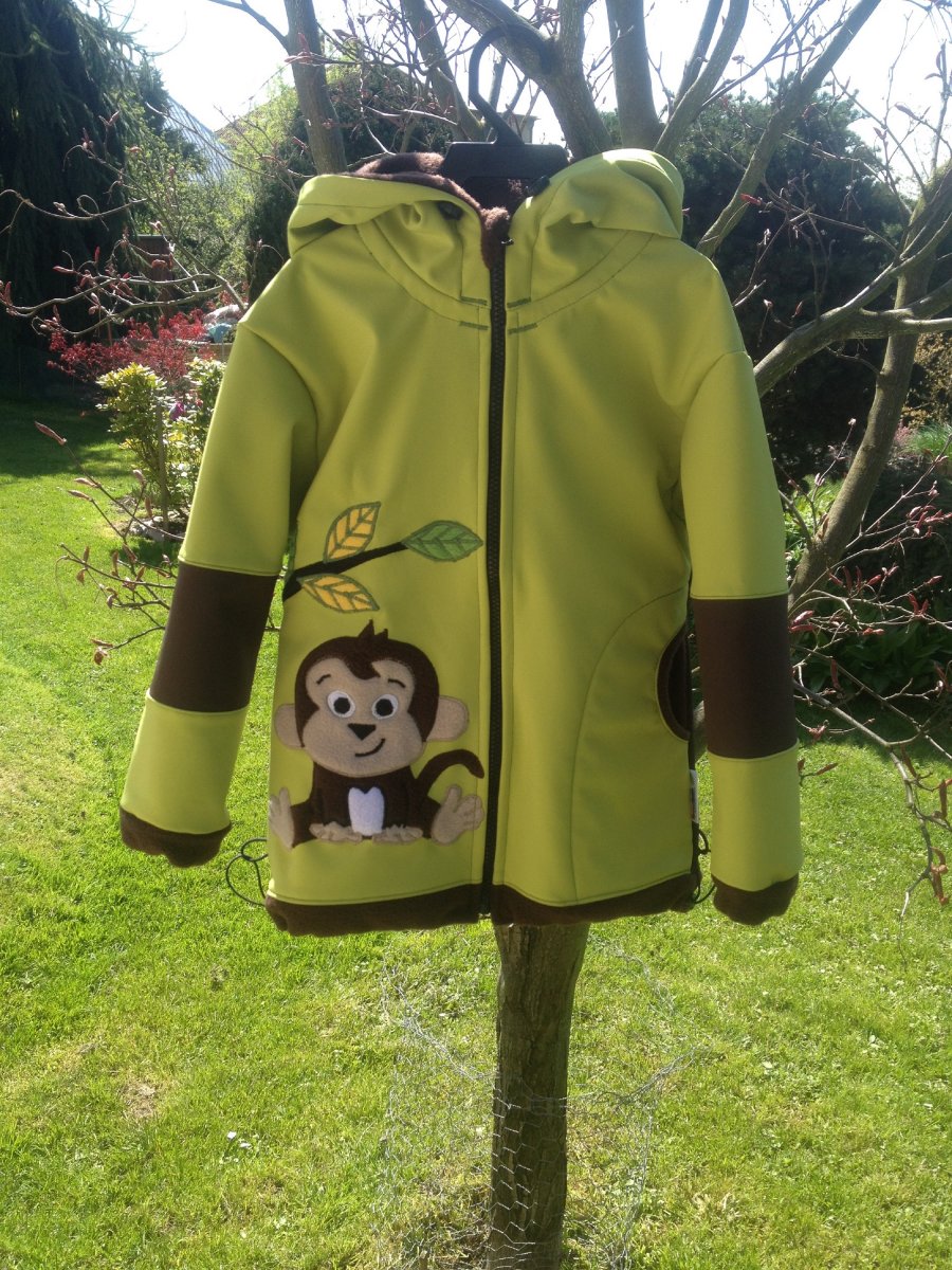 Softhellová bunda s opičkou (Vel. 104-140)