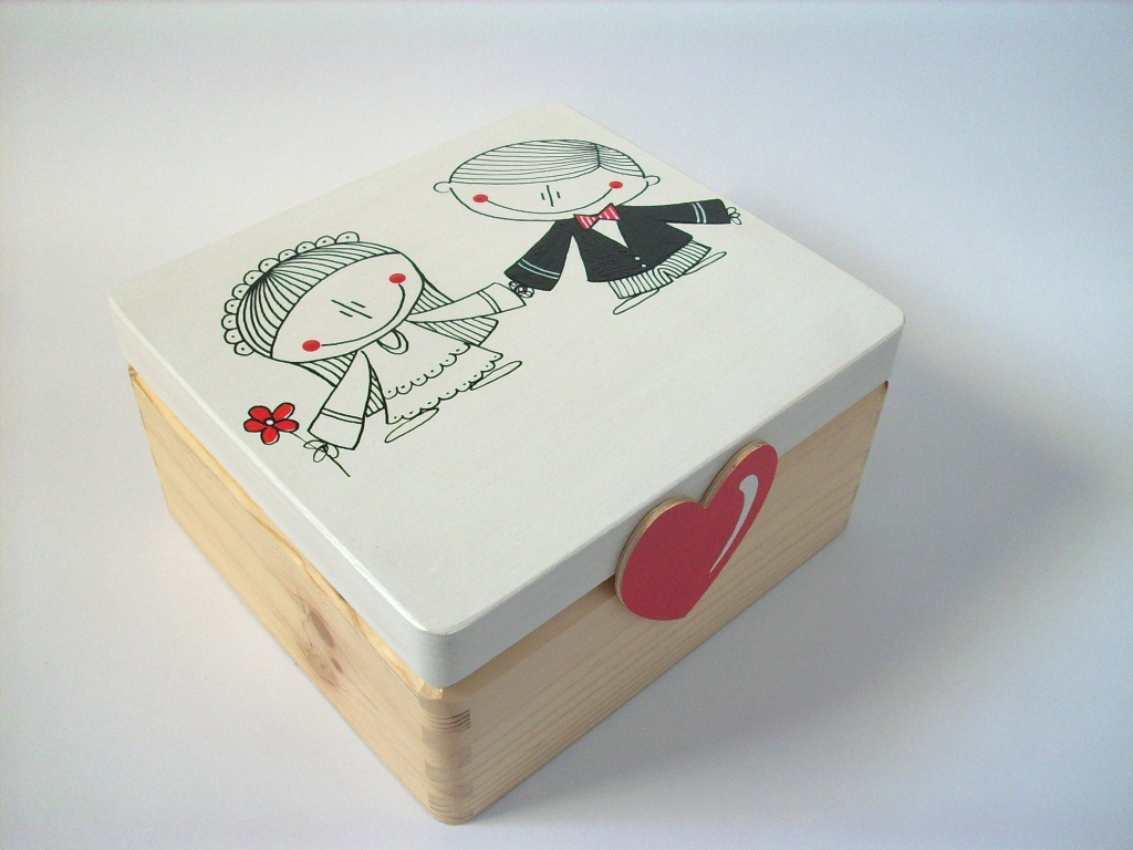 Velká svatební truhlička se jmény na přání..no.407