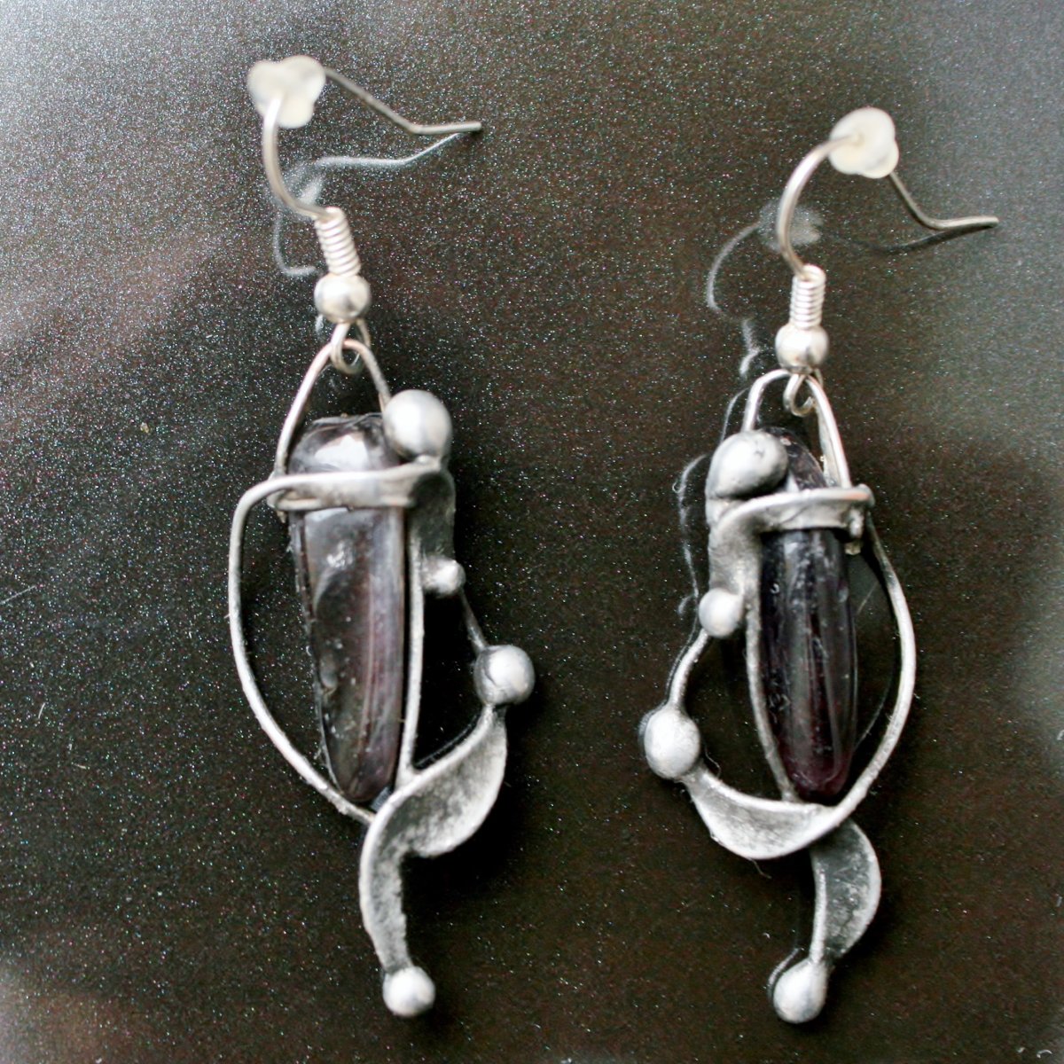 Náušnice -  ametyst 