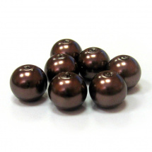 Perla vosková 8 mm - hnědá - 15 ks