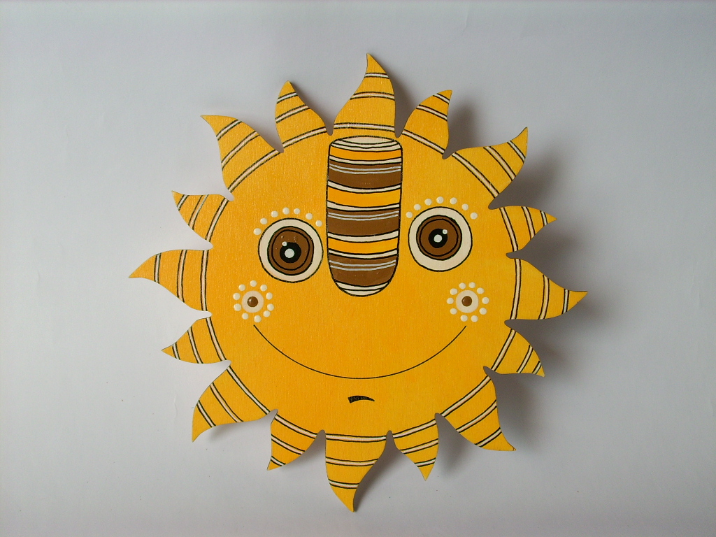Dřevěná dekorace na zeď - sluníčko... no.81