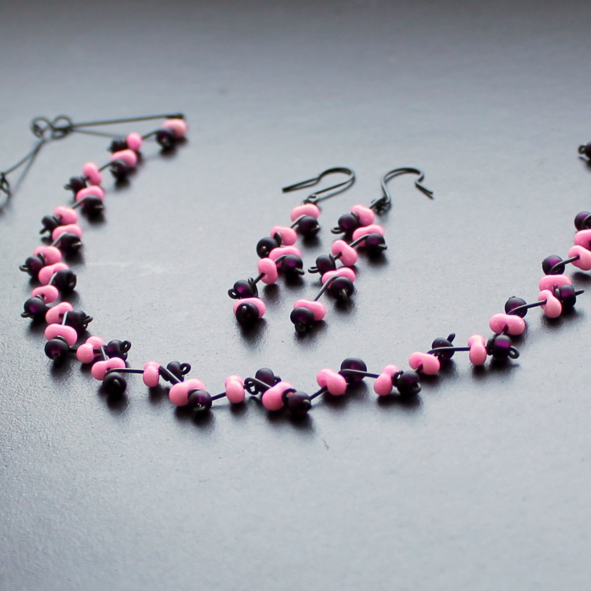 Fialová a růžová větvička