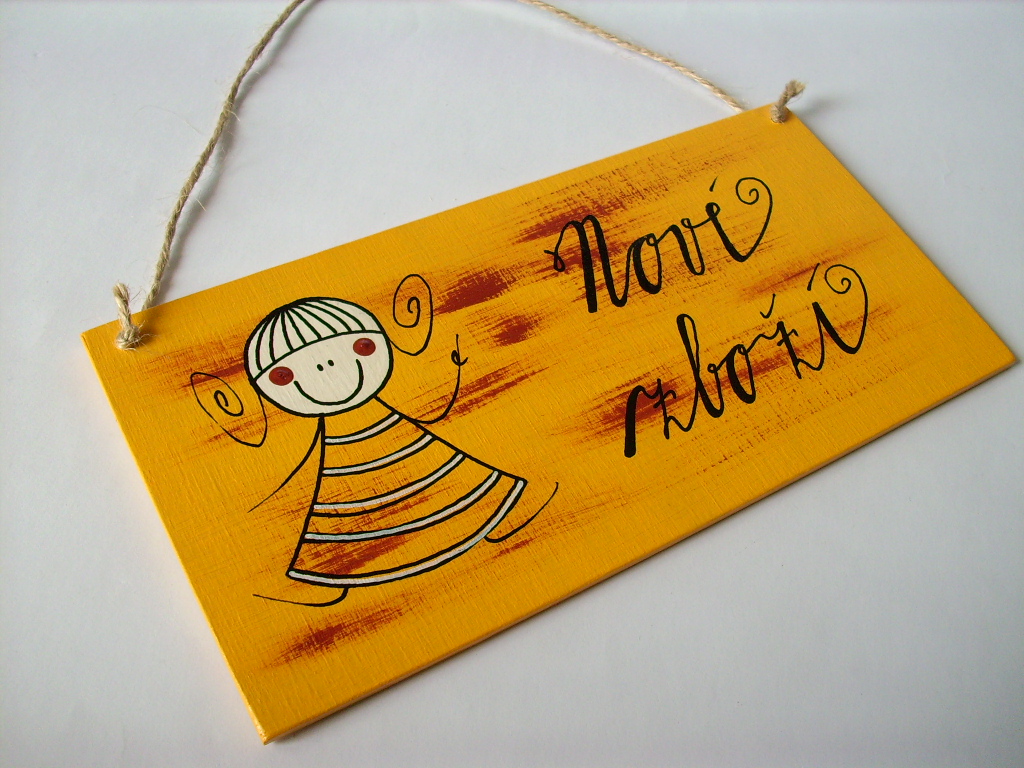 Cedulka na dveře "NOVÉ ZBOŽÍ"...