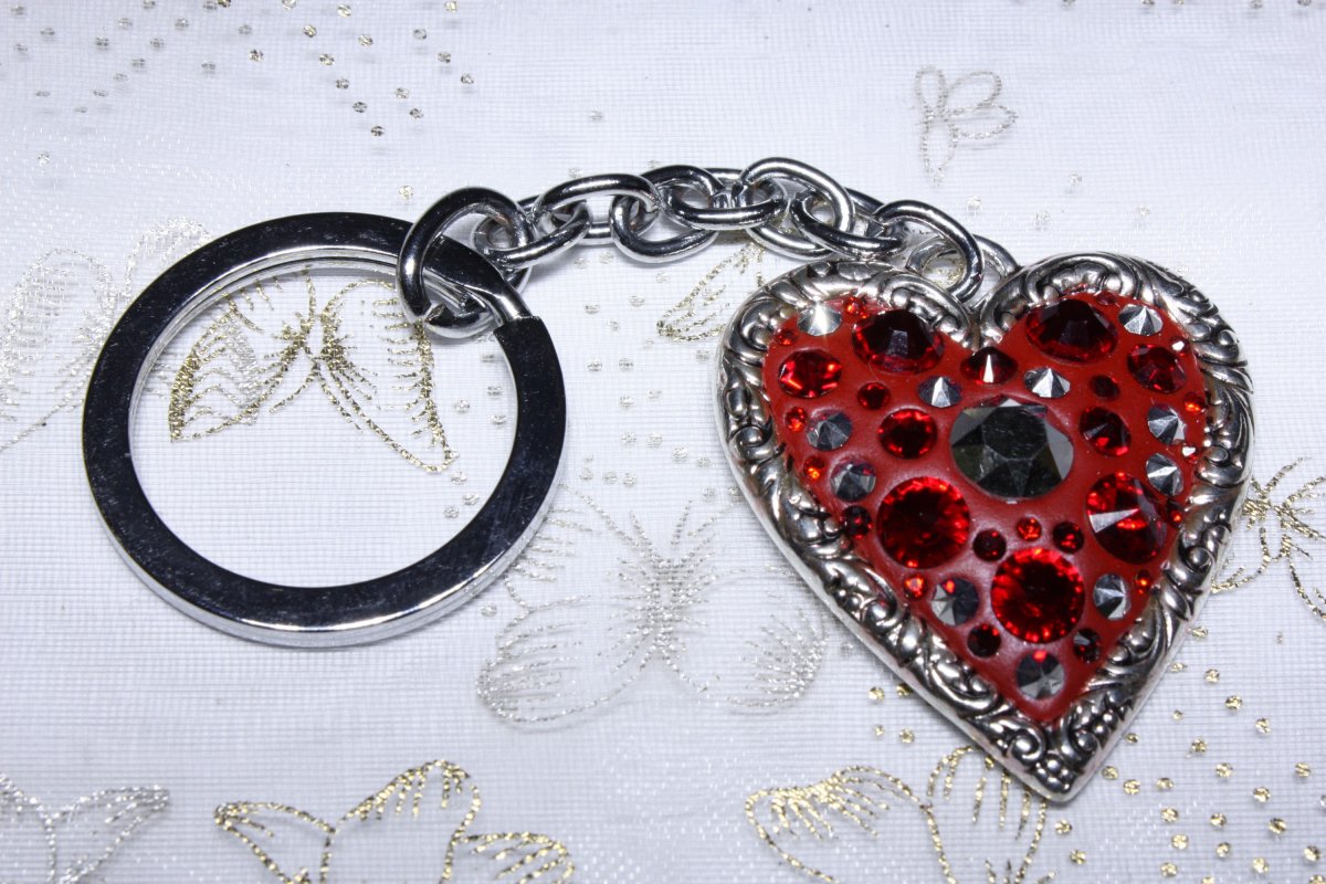 Přívěsek na kabelku/klíče Červené srdce