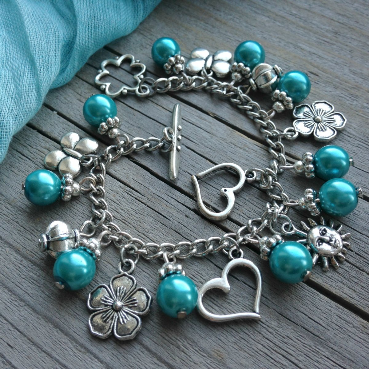 Tyrkysové štěstíčko - náramek