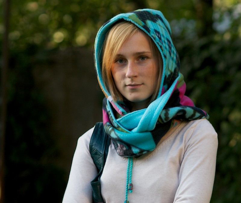 Šálák -oboustranný  nákrčník s kapucou