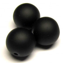 Perla matná 12 mm - černá - 5 ks