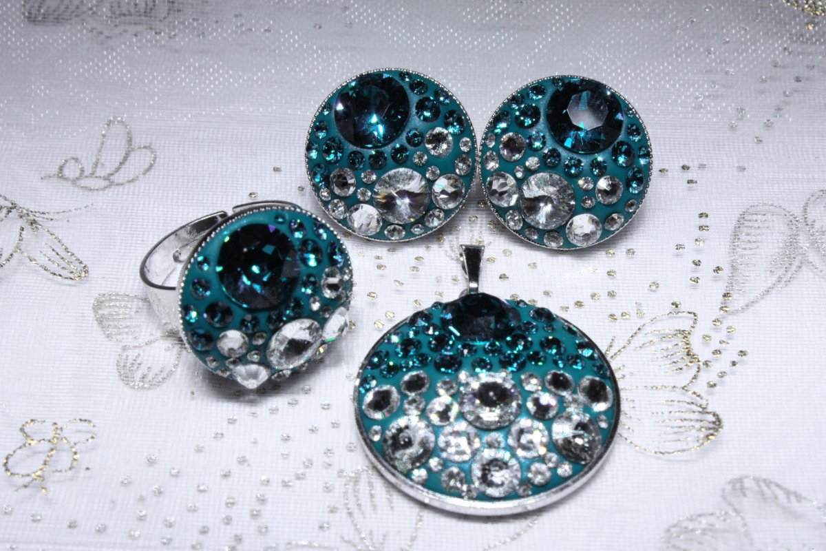 Tmavý tyrkysový set