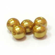 Perla vosková 8 mm - zlatá - 15 ks