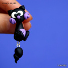 FIALOVÉ kočky pecičko - naušnice