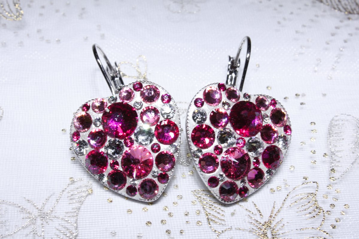 Velká visací růžová srdce