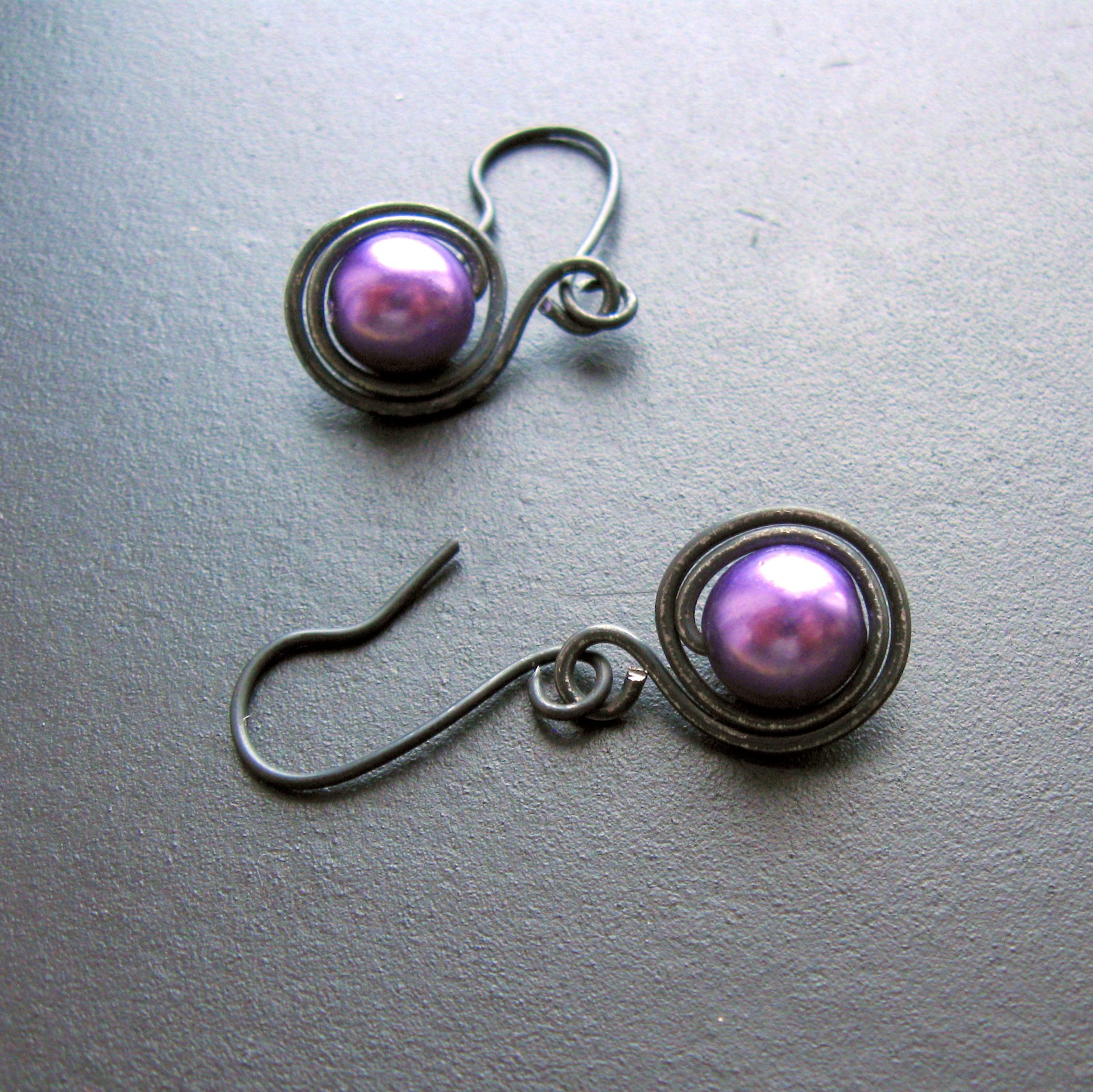 Náušnice v ametystové