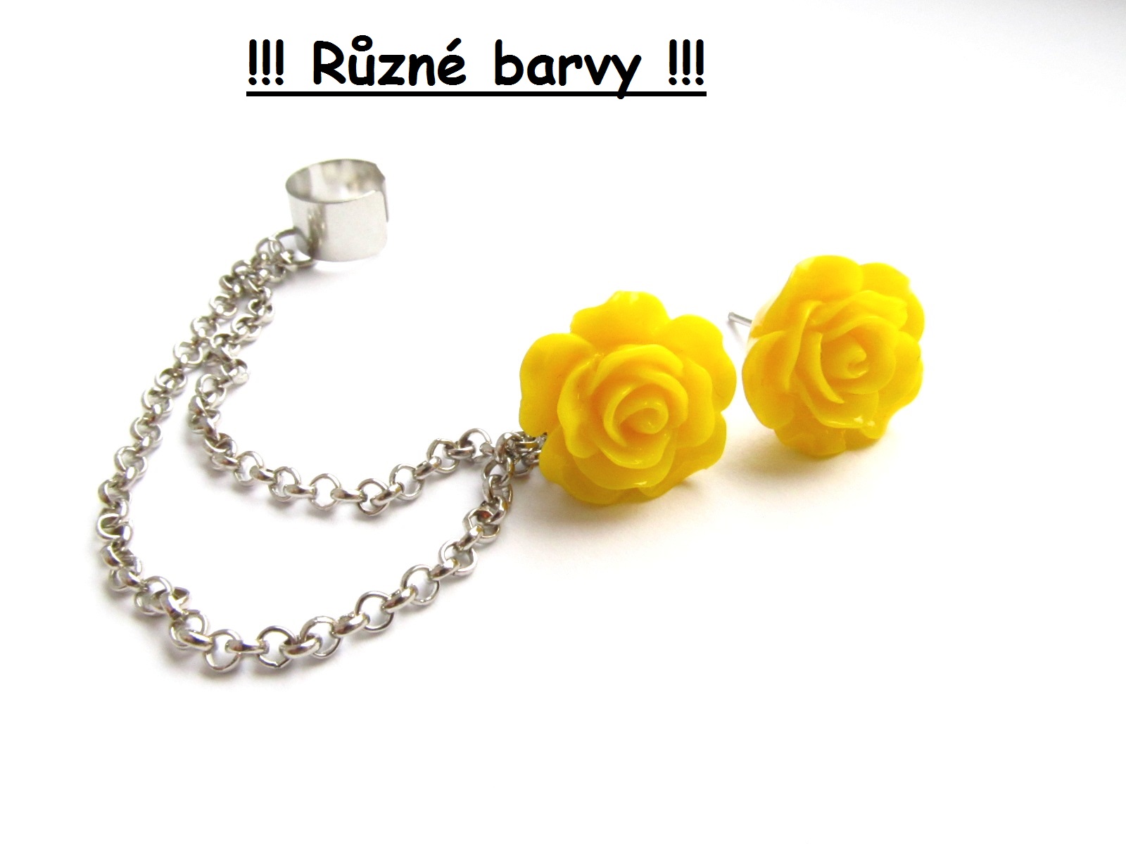 Záušnice s růží - Další barvy!!!