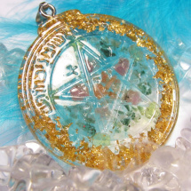 Orgonitový amulet - Ochranný pentagram - Hojnost & Štěstí