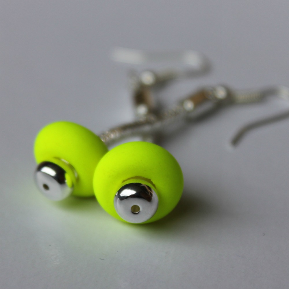 NÁUŠNICE: Disco Balls Single Yellow Neon Coral