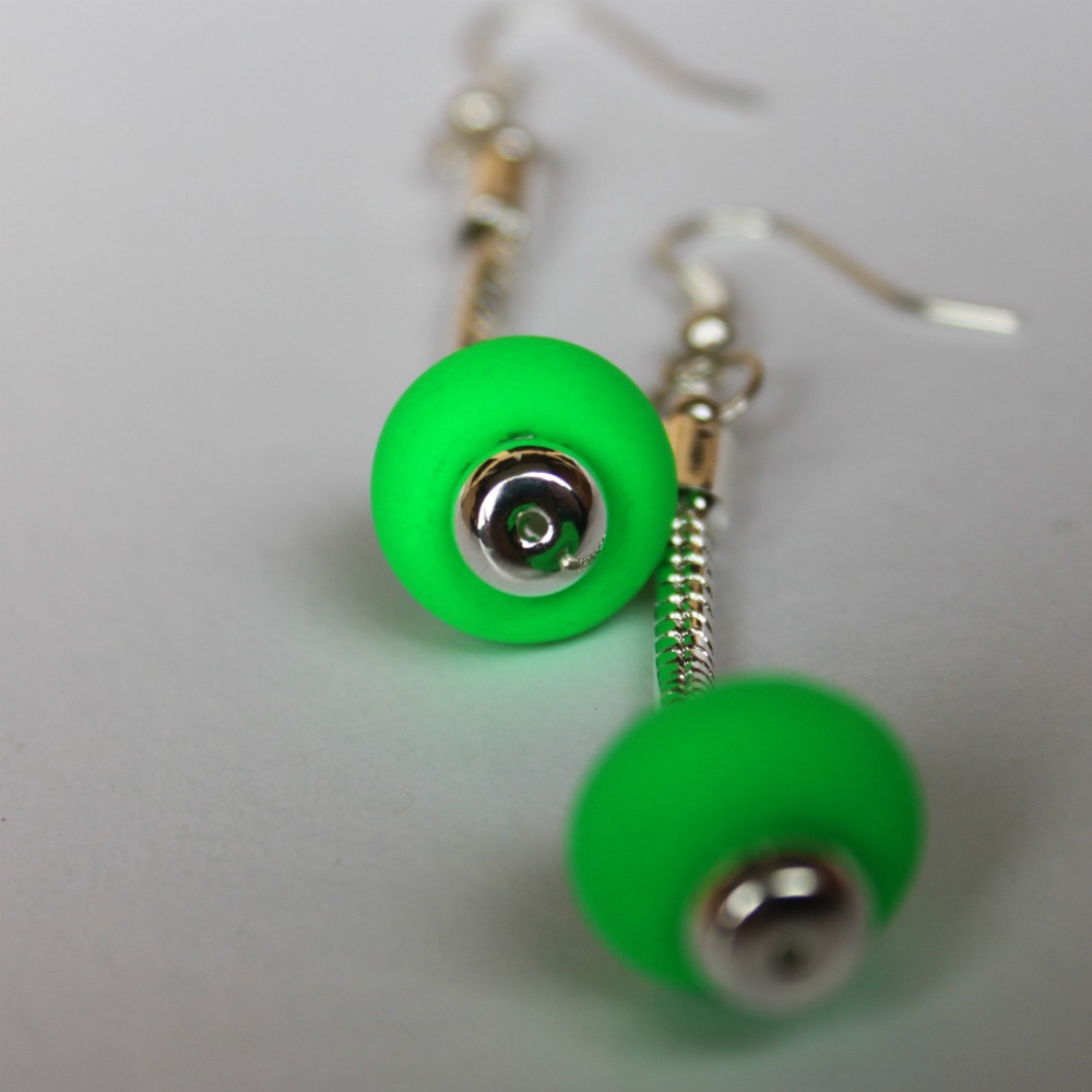 NÁUŠNICE: Disco Balls Single Green Neon Coral