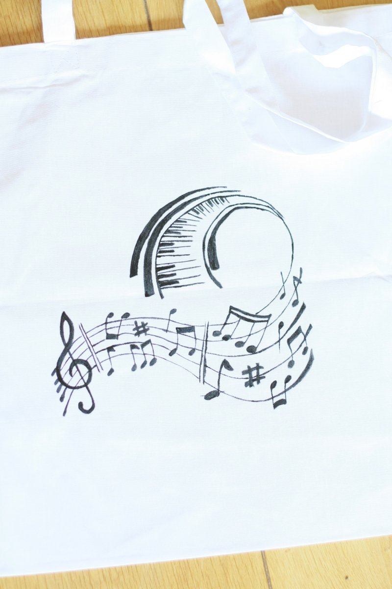 Malované tašky - Noty