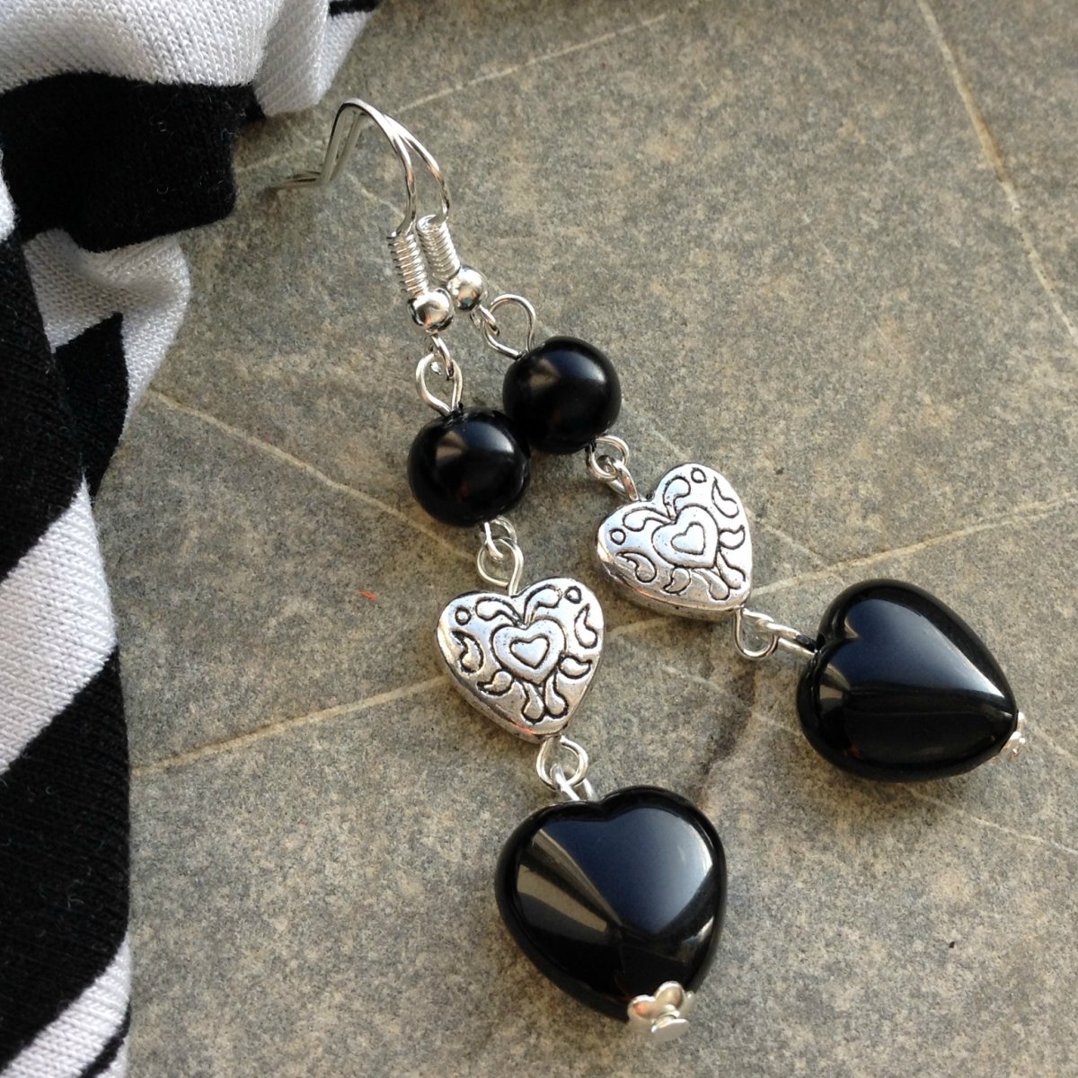 Srdéčka black & silver