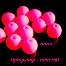Neonové korálky růžové s  UV efektem, 6mm (20ks)