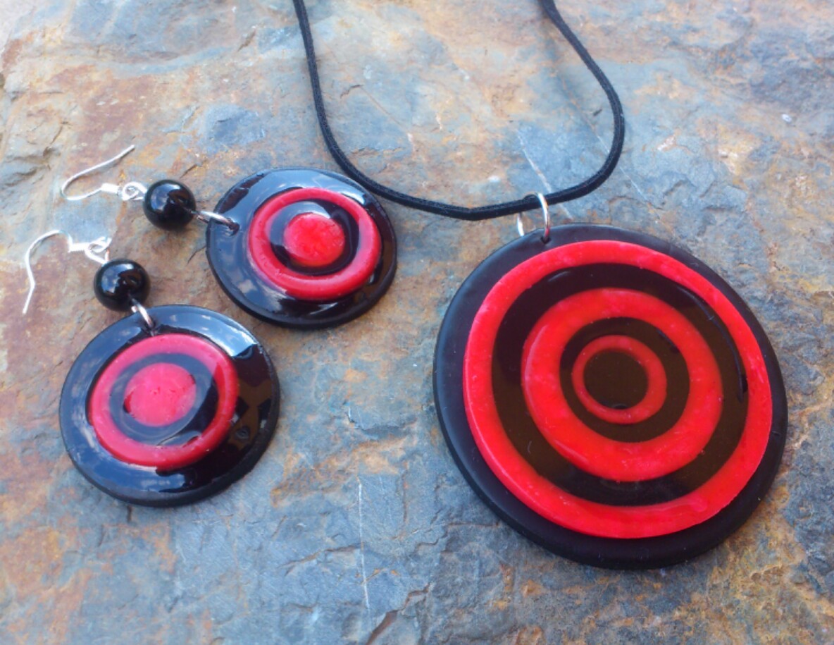 Retro kruhy náhrdelník + náušnice