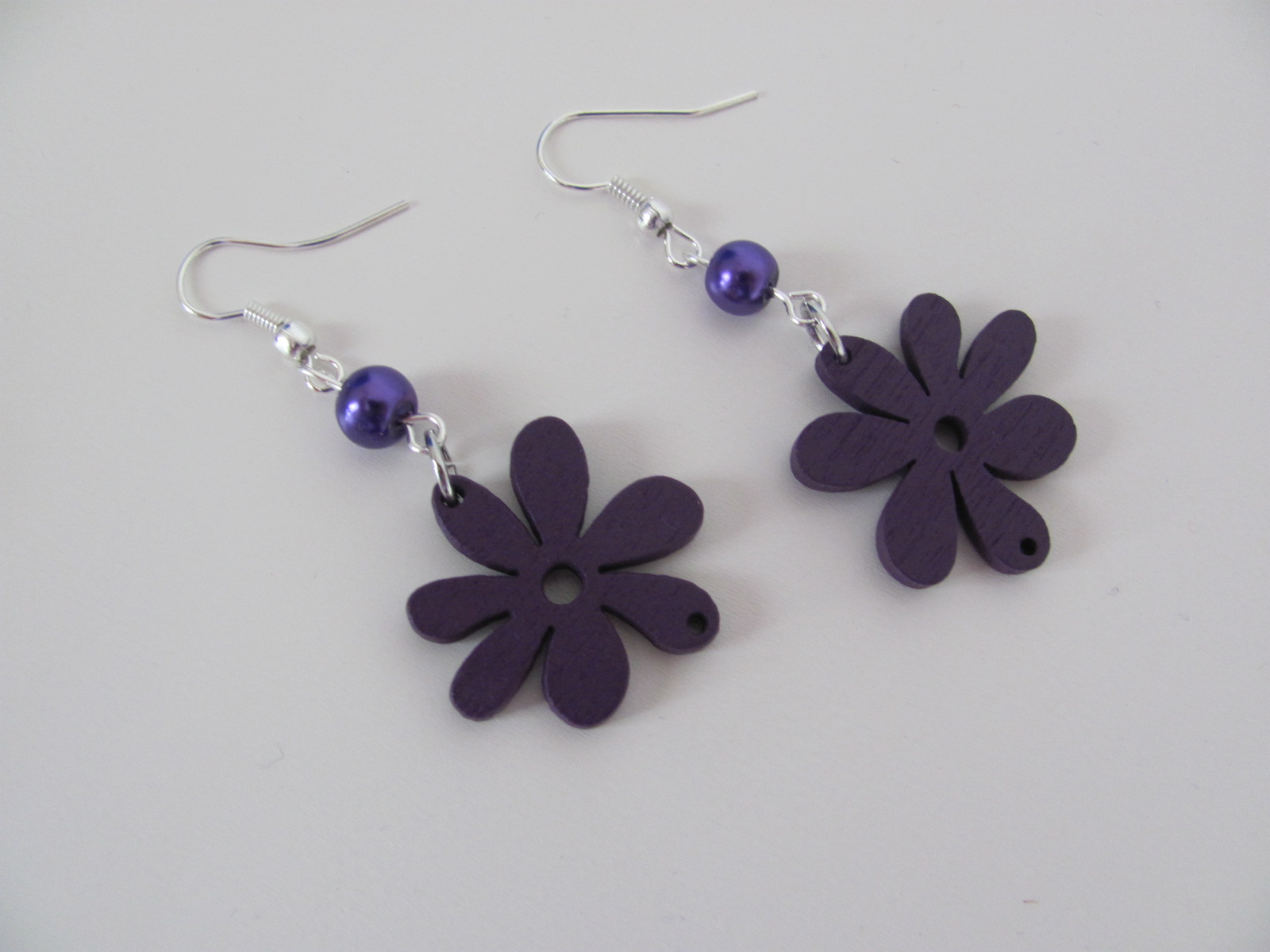 Dřěvěné kvítky - fialové