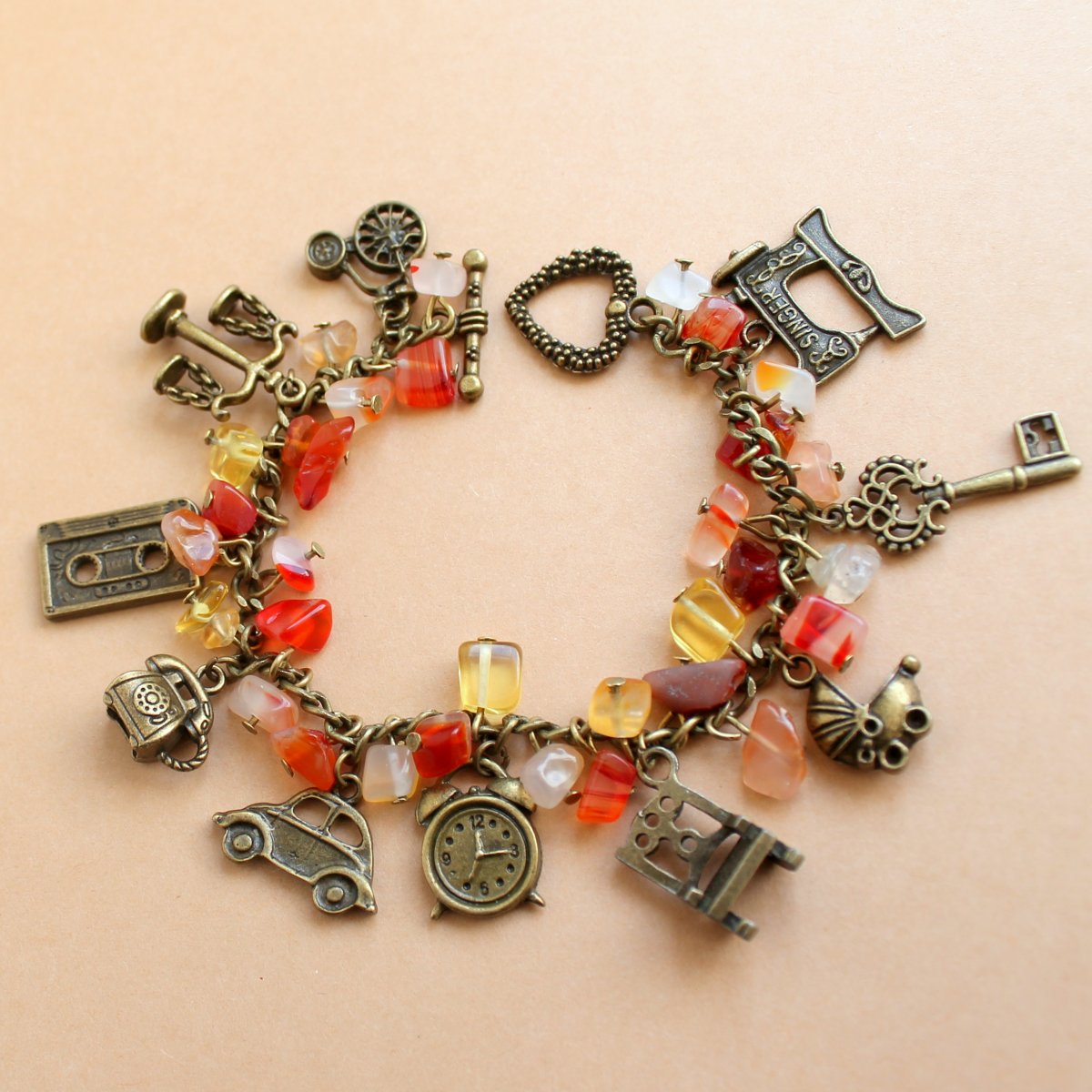 Staré časy - náramek s karneolem