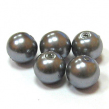 Perla vosková 8 mm - stříbrnošedá - 15 ks