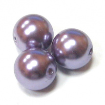 Perla vosková 12 mm - světle fialová - 5 ks