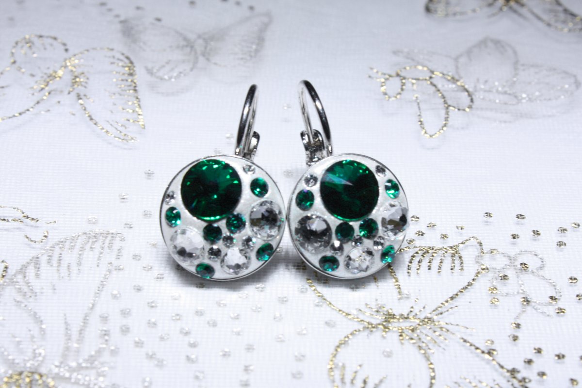 Tmavě zelené náušnice