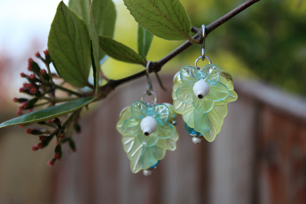 Náušničky (chir.+ nerez ocel)- "Jarní svěžest"