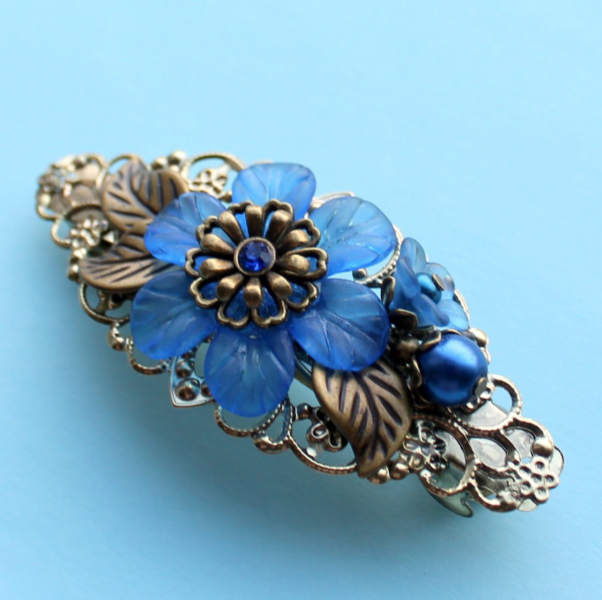 Květinová francouzská sponka do vlasů