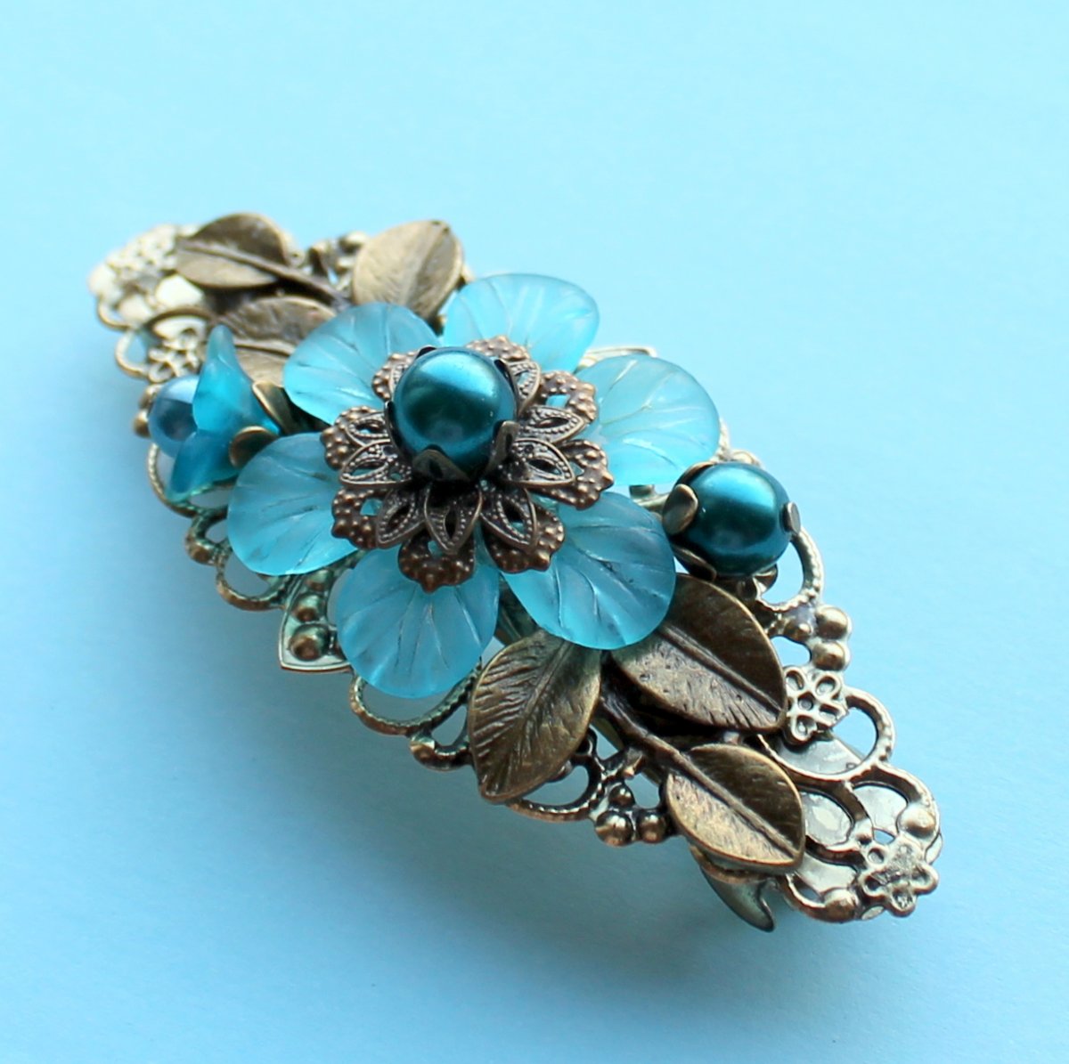 Květinová francouzská sponka do vlasů