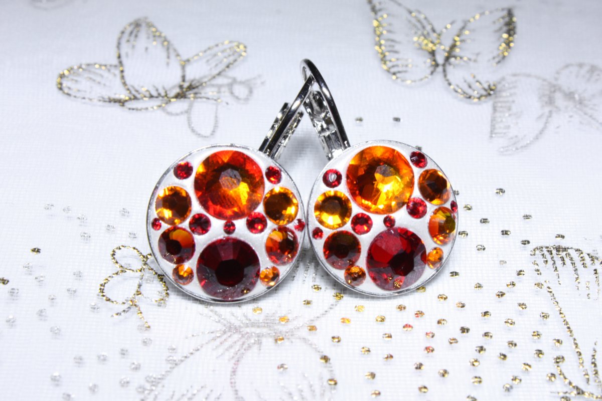 Větší oranžovo-červené náušnice