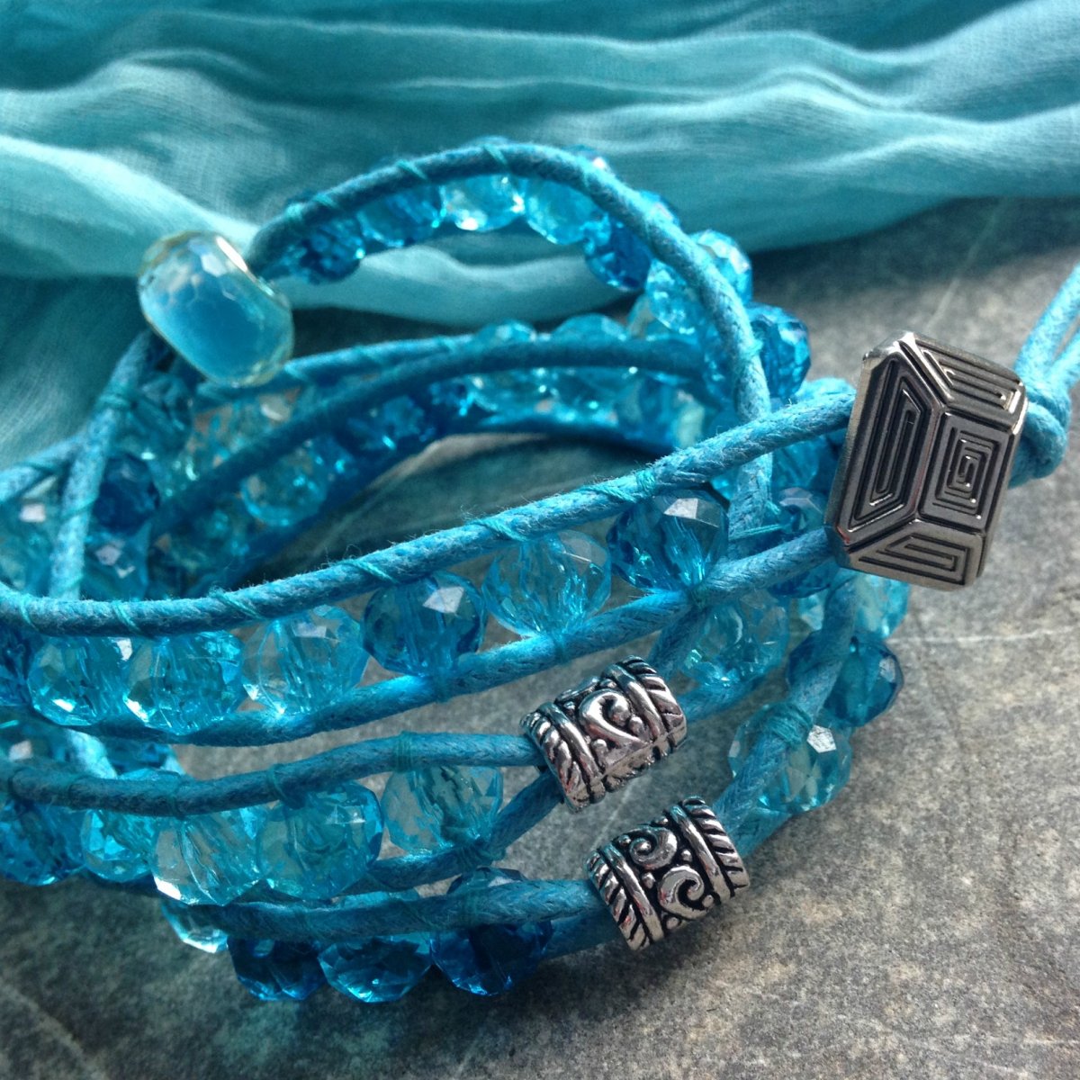 Wrap náramek blankytný