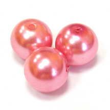 Perla vosková 10 mm - růžová - 10 ks