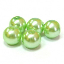 Perla vosková 8 mm - zelená - 15 ks