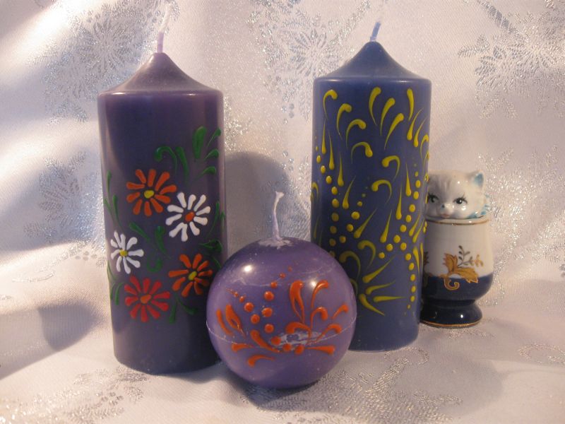 Jarní motivy - sada tří kusů voňavých svíček