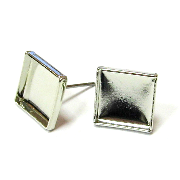Ag naušnice kolík - čtverec - pár