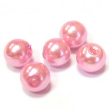 Perla vosková 8 mm - růžová - 15 ks
