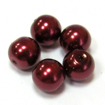 Perla vosková 8 mm - vínová - 15 ks