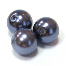 Perla vosková 10 mm - modrošedá - 10 ks