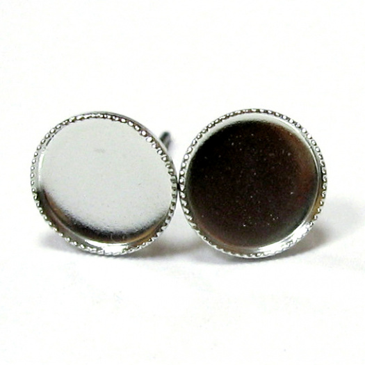 Bezniklové naušnice kolík - 8 mm - pár