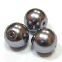 Perla vosková 10 mm - stříbrnošedá - 10 ks
