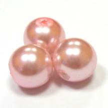 Perla vosková 12 mm - růžová - 5 ks