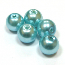 Perla vosková 8 mm - tyrkysová - 15 ks
