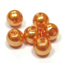 Perla vosková 6 mm - zlatooranžová - 20 ks