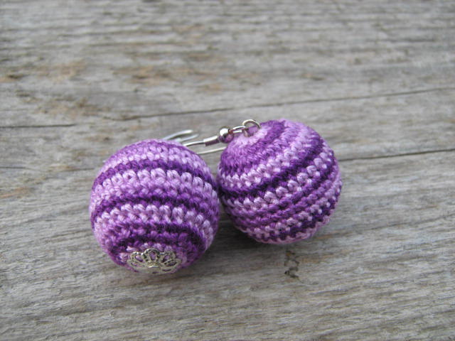 háčkované kuldy- melír fialová