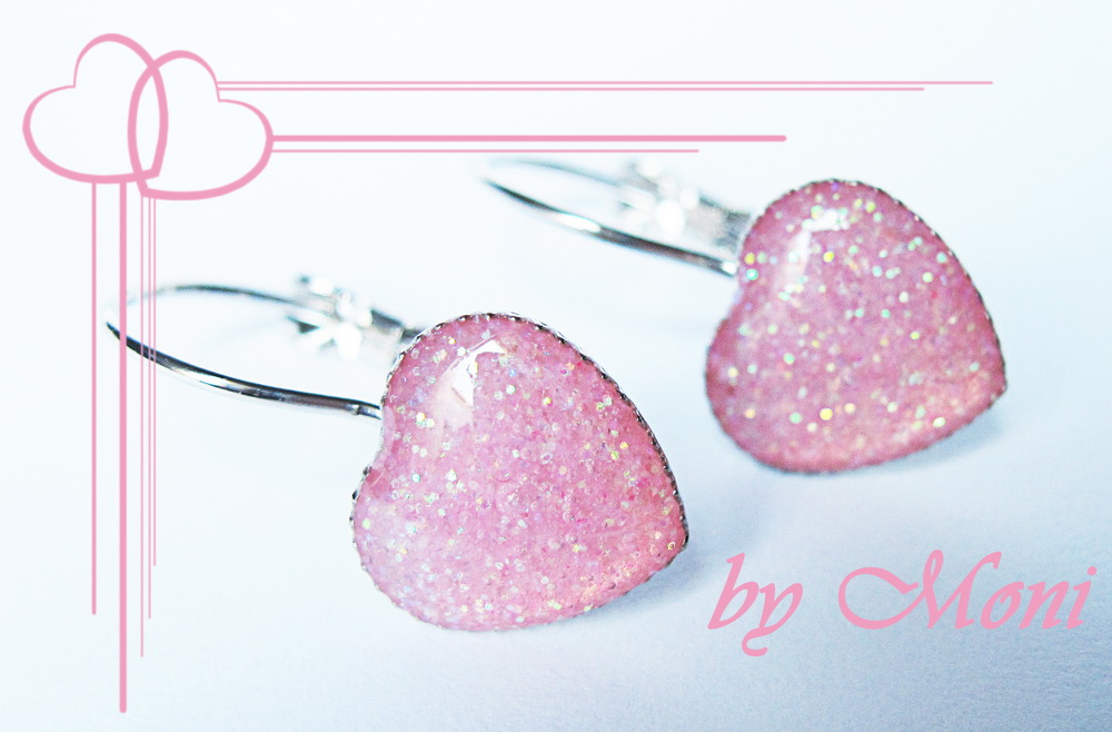 Třpytivá růžová srdíčka